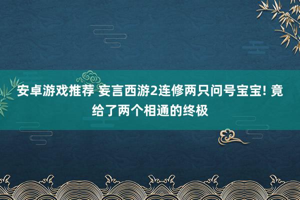 安卓游戏推荐 妄言西游2连修两只问号宝宝! 竟给了两个相通的终极