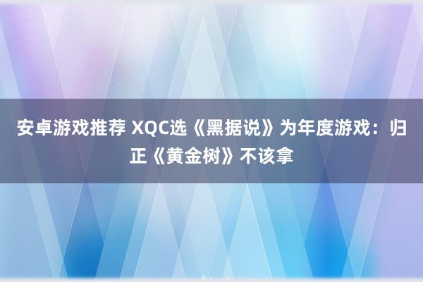 安卓游戏推荐 XQC选《黑据说》为年度游戏：归正《黄金树》不该拿