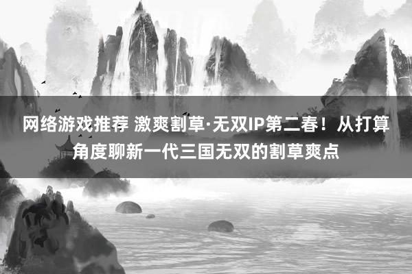 网络游戏推荐 激爽割草·无双IP第二春！从打算角度聊新一代三国无双的割草爽点