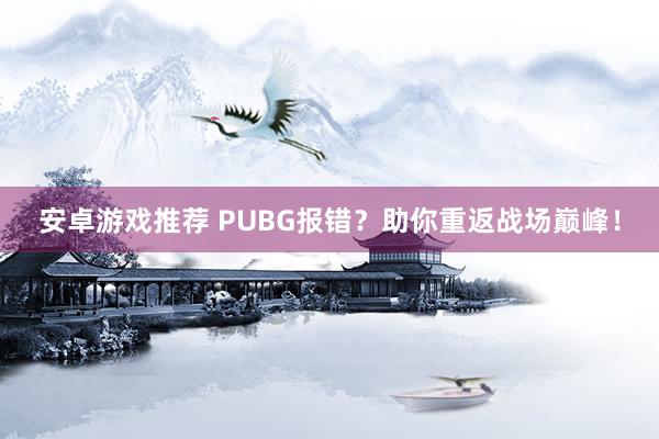 安卓游戏推荐 PUBG报错？助你重返战场巅峰！