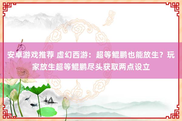 安卓游戏推荐 虚幻西游：超等鲲鹏也能放生？玩家放生超等鲲鹏尽头获取两点设立